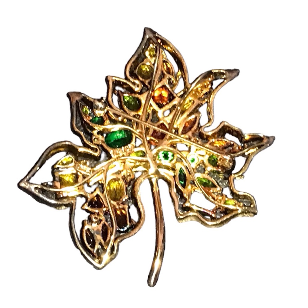 Vintage R 925 Fall Leaf Brooch - Picture 3 of 7